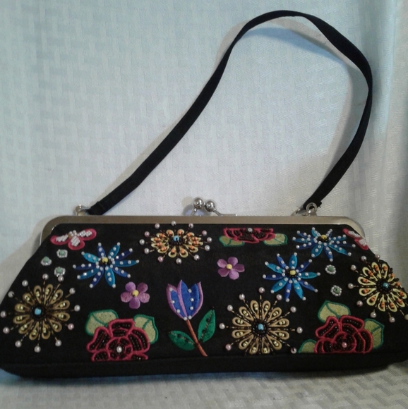 Studio Barse Handbags - Barse Studio Floral Beaded Baguette